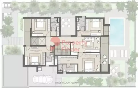 Plattegrond van 5 slaapkamers in Tilal Al Furjan By Nakheel