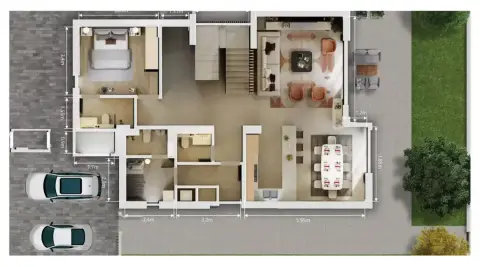 Plattegrond van 4 slaapkamers in Chion
