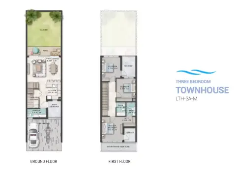 Plattegrond van 3 slaapkamers in Santorini By Damac