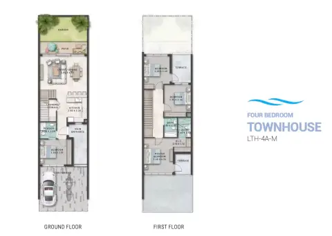 Plattegrond van 4 slaapkamers in Santorini By Damac
