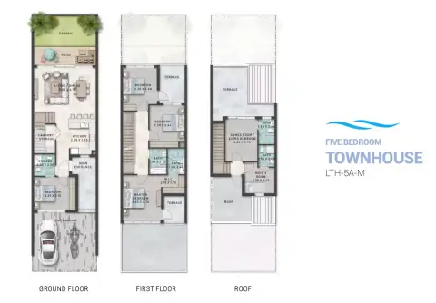 Plattegrond van 5 slaapkamers in Santorini By Damac