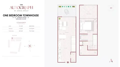 Plattegrond van 1 slaapkamer in The Autograph