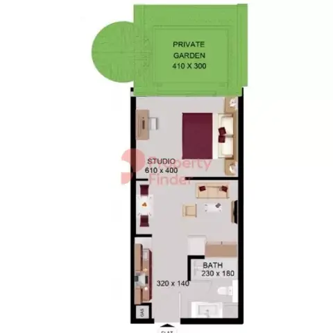 Plattegrond van Studio in Mayas Geneva