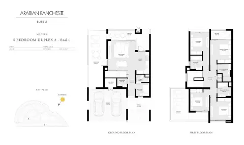 Plattegrond van 4 slaapkamers in Bliss Phase 2 By Emaar