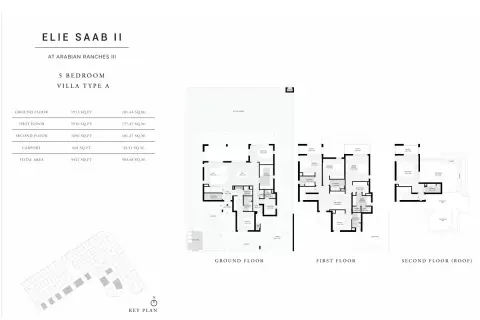 Plattegrond van 5 slaapkamers in Elie Saab Phase 2 At Arabian Ranches 3 By Emaar
