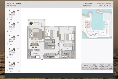 Plattegrond van 2 slaapkamers in La Sirene Phase 2 By Meraas