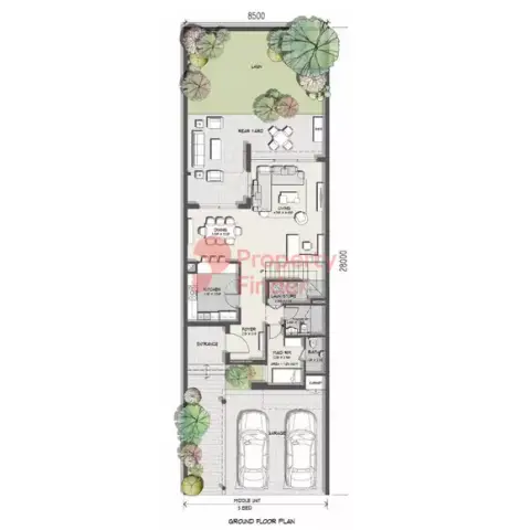 Plattegrond van 3 slaapkamers in Murooj Al Furjan West