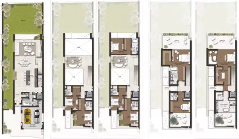 Plattegrond van 4 slaapkamers in Aura Tilal Al Ghaf