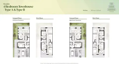 Plattegrond van 4 slaapkamers in Aura Tilal Al Ghaf