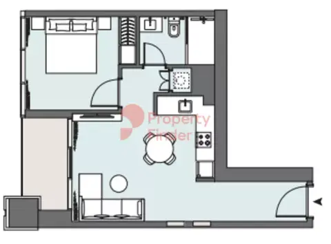 Plattegrond van 1 slaapkamer in Peninsula Phase 2 By Select Group