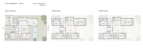 Plattegrond van 5 slaapkamers in Sobha Hartland Phase 2 By Sobha