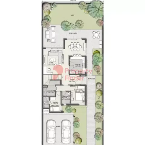 Plattegrond van 4 slaapkamers in Murooj Al Furjan Phase 2 By Nakheel