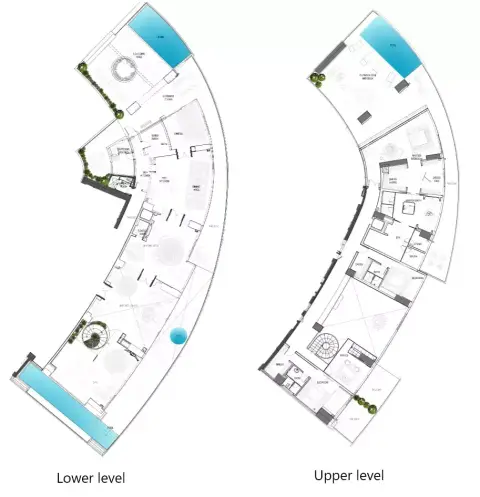 Plattegrond van 3 slaapkamers in Cavalli Tower