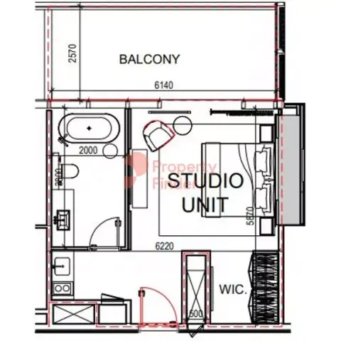 Plattegrond van Studio in Five Luxe JBR