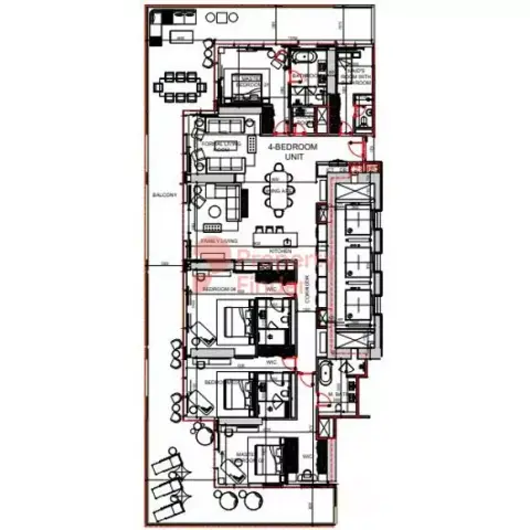 Plattegrond van 4 slaapkamers in Five Luxe JBR