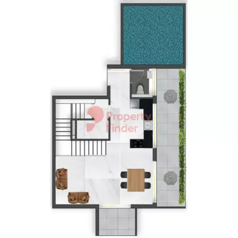 Plattegrond van 2 slaapkamers in Samana Waves