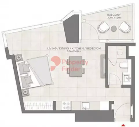 Plattegrond van Studio in LIV Marina