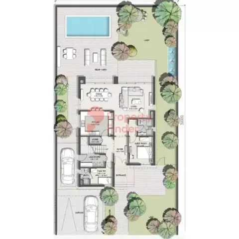 Plattegrond van 4 slaapkamers in Murooj Al Furjan By Nakheel
