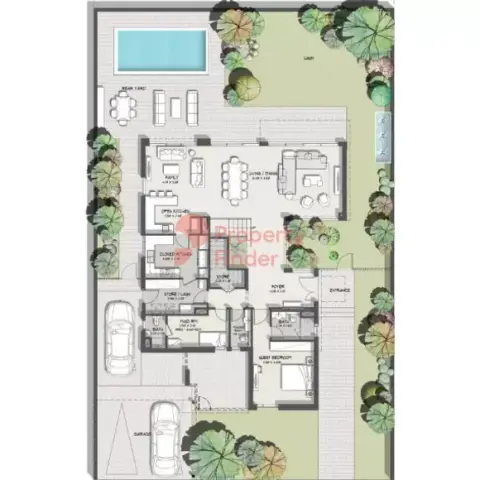 Plattegrond van 5 slaapkamers in Murooj Al Furjan By Nakheel