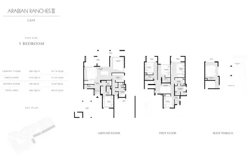 Plattegrond van 5 slaapkamers in Caya By Emaar