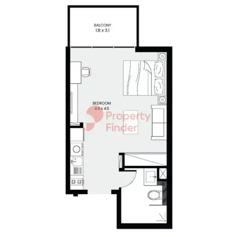 Plattegrond van Studio in Prime Residency Phase 3 By Prescott