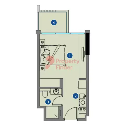 Plattegrond van Studio in Azizi Riviera 8