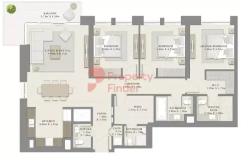 Plattegrond van 3 slaapkamers in Creek Crescent