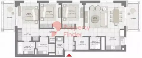 Plattegrond van 3 slaapkamers in Creek Beach Surf