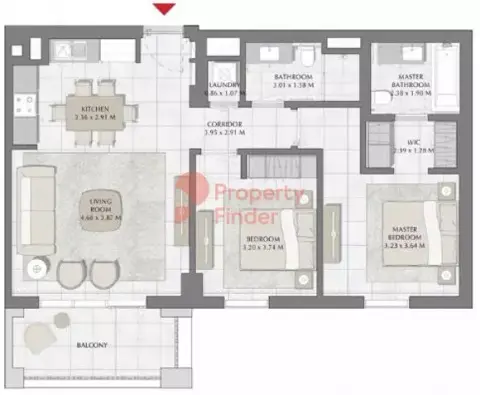 Plattegrond van 2 slaapkamers in Creek Beach Surf