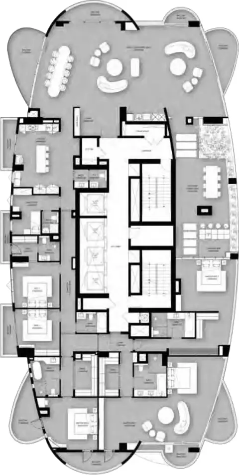 Plattegrond van 5 slaapkamers in Marina Star Residences