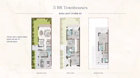 Plattegrond van 5 slaapkamers in Damac Riverside