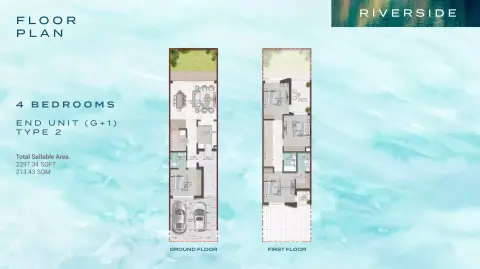 Plattegrond van 4 slaapkamers in Damac Riverside