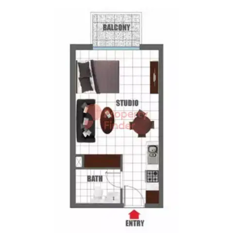 Plattegrond van Studio in Olivz Residence