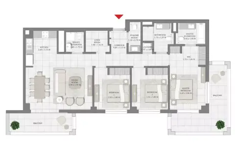 Plattegrond van 3 slaapkamers in Summer