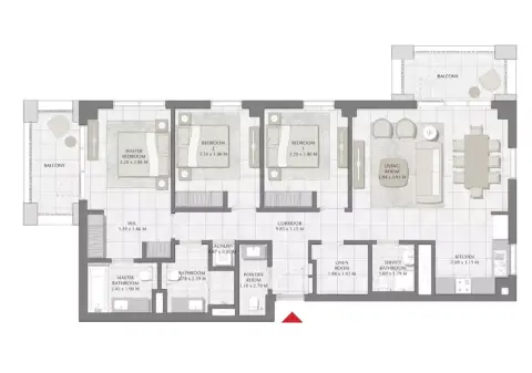 Plattegrond van 3 slaapkamers in Summer