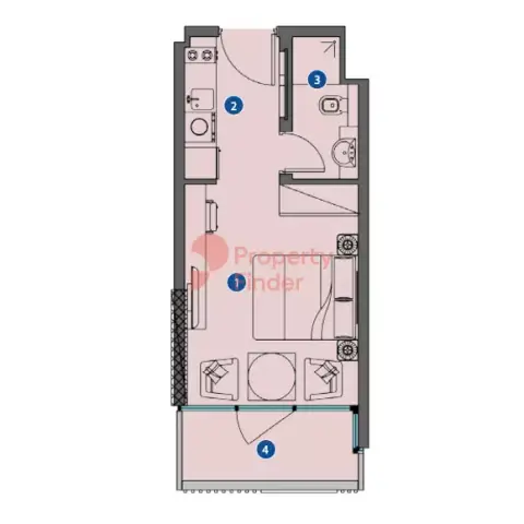 Plattegrond van Studio in Azizi Riviera 18
