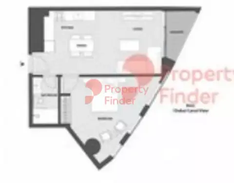 Plattegrond van 1 slaapkamer in 15 Northside
