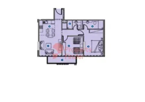 Plattegrond van 2 slaapkamers in Azizi Riviera 28