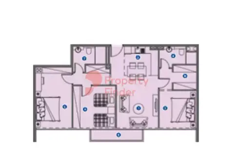 Plattegrond van 3 slaapkamers in Azizi Riviera 28