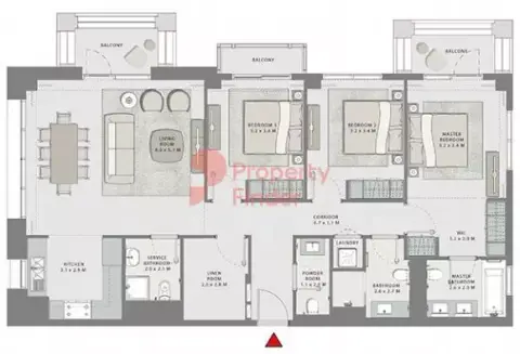 Plattegrond van 3 slaapkamers in Creek Beach Grove
