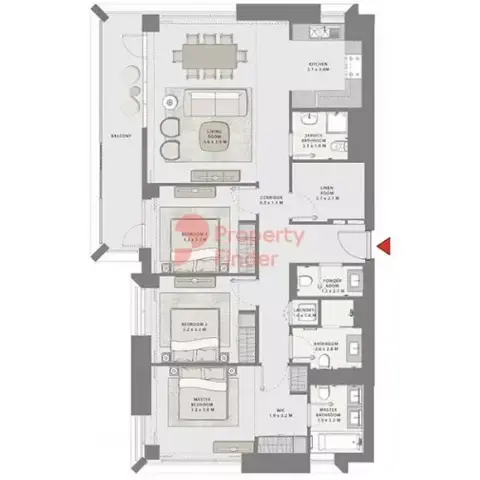 Plattegrond van 3 slaapkamers in Creek Beach Grove