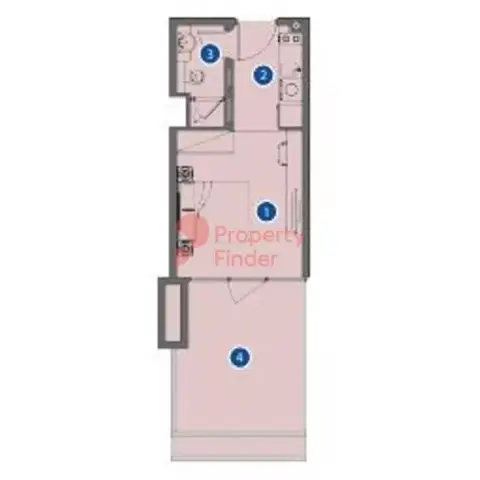 Plattegrond van Studio in Azizi Riviera 22