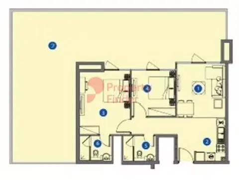 Plattegrond van 2 slaapkamers in Azizi Riviera 22