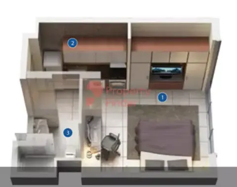 Plattegrond van Studio in AZIZI Berton