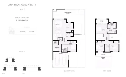 Plattegrond van 4 slaapkamers in Ruba