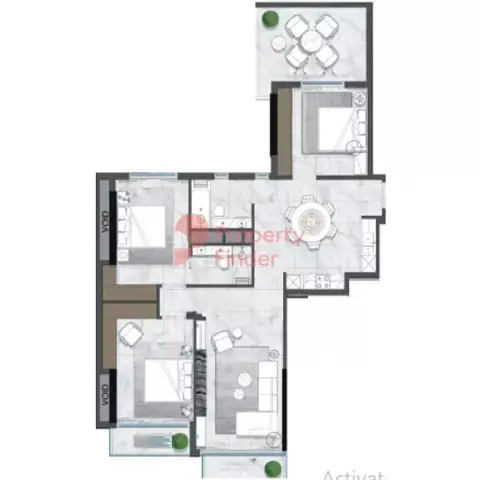 Plattegrond van 3 slaapkamers in North 43