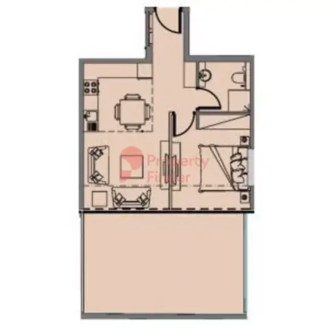 Plattegrond van 1 slaapkamer in Azizi Riviera 27