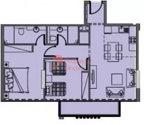 Plattegrond van 2 slaapkamers in Azizi Riviera 27