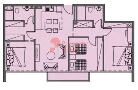 Plattegrond van 3 slaapkamers in Azizi Riviera 27