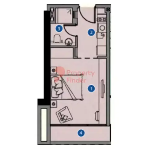Plattegrond van Studio in Azizi Riviera 19